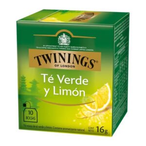 Twinings of London Té Verde Sabor Limón - Caja con 10 Bolsas (15g)