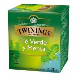 Twinings of London Té Verde Sabor Menta (Green Tea & Mint) - Caja con 10 Bolsas (20g)